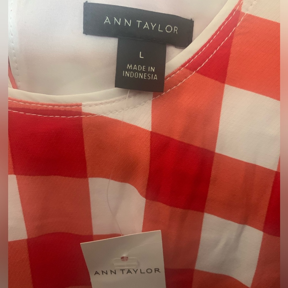 Ann Taylor Gingham Halter Flare Dress EUC - Picture 8 of 8